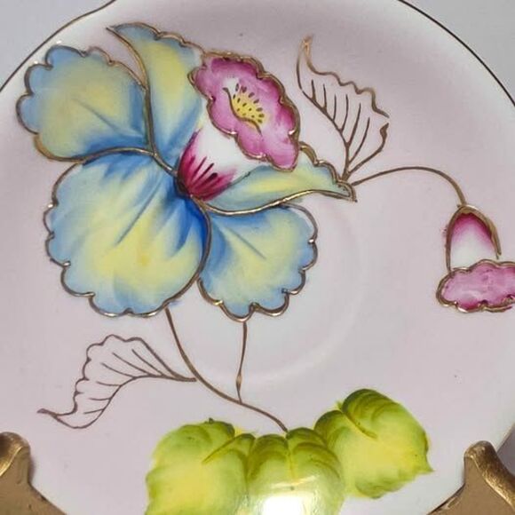 Blue Flowers Teacup and Saucer Vintage Japan - Picture 4 of 7